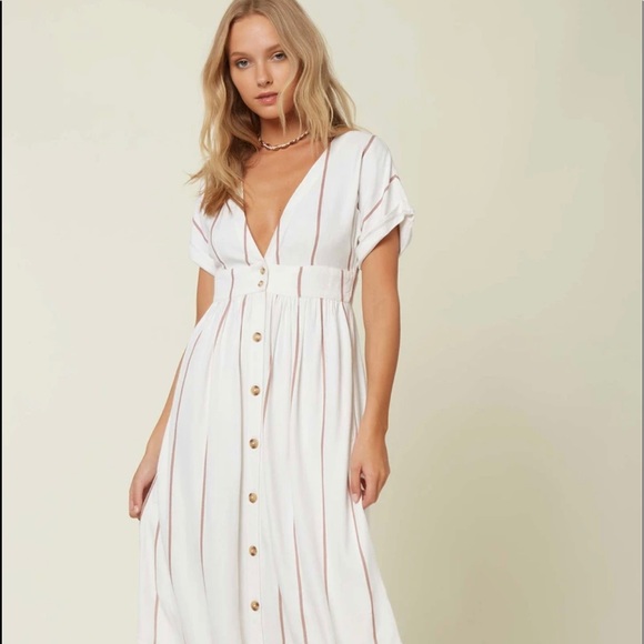 🔶🔸O’NEILL REIV STRIPED MIDI DRESS🔸🔶 - Picture 3 of 13